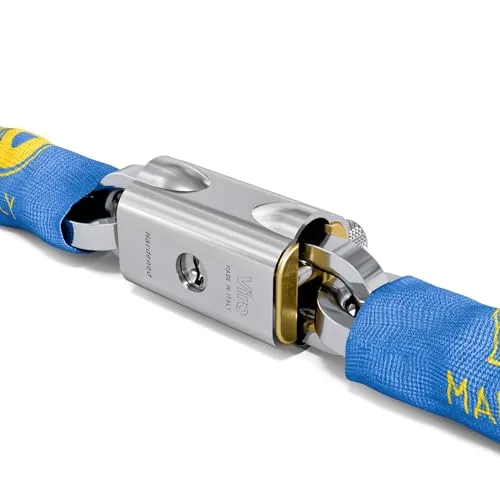 Viro |Kettenschloss für Motorrad und Scooter, mit Vorhängeschloss, reiß- und schnittfeste Stange, halbrunde Kette von 200 cm, Querschnitt 10 mm