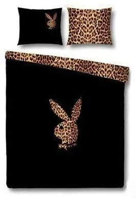 Playboy Bettwäsche glatt Bunny Leopard SATIN 135 x 200 cm