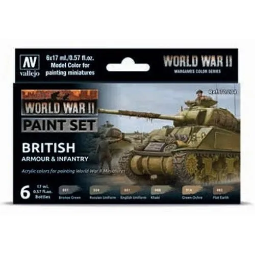 Model Color: British Armour & Infantry Vallejo Acrylfarben - 6er S 1,16€/Stück
