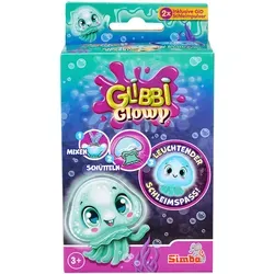 Simba 105953080 Glibbi Glowy - Leuchtende Qualle mit Glow in The Dark Effekten, verwandelt Wasser in türkisfarbenen Schleim, Badespaß für Kinder ab 3 Jahren