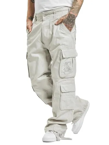 Brandit Pure Vintage Pants - Old White, Größe S - Wanderhosen mit authentischem Used-Look, weitenverstellbarem Beinsaum und 4 großen Cargotaschen für praktischen Stauraum.
