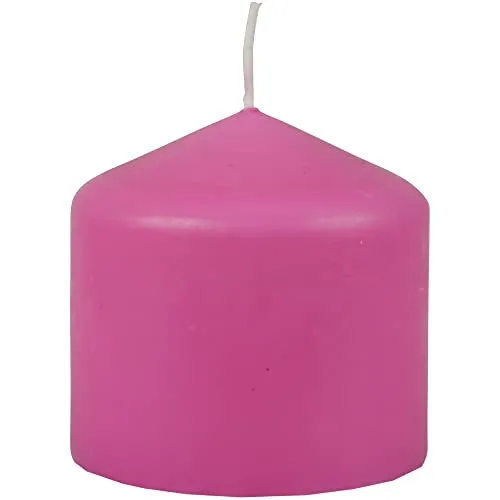 HS Candle Wachskerzen Stumpenkerzen Ø8cm x 8cm (Rubinrot) - Lange Brenndauer - Hergestellt in EU - Kerzen Blockkerzen - Wachs Stumpen