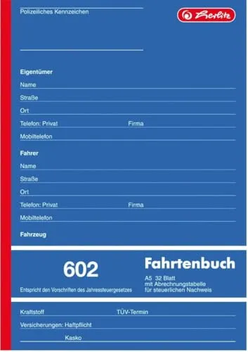 Stück Herlitz Fahrtenbuch A5 32 Blatt 4