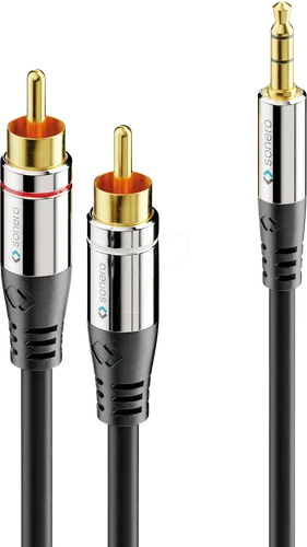 SON AC600-125 - Audio Kabel, 3,5 mm Klinkenstecker auf 2x Cinch, 12,5 m