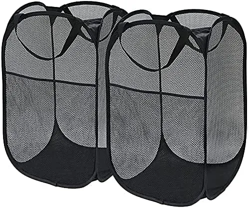 Stück Schwarz Pop-Up-Netz-Wäschekorb, 30 * 30 * 60cm Wäschesammler, Faltbarer Wäschekorb, Wäschekorb Faltbar, Wäschekorb für schmutzige Kleidung Spielzeug 2