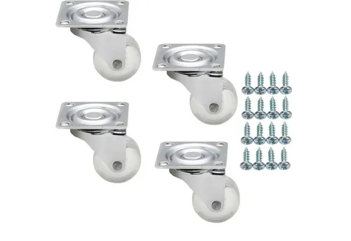 SO-TECH® Möbelrolle Lenkrollen Transportrollen KIEL Ø 35 mm inkl. Schrauben, (4-St), transparent, belastbar bis 25 kg pro Rolle