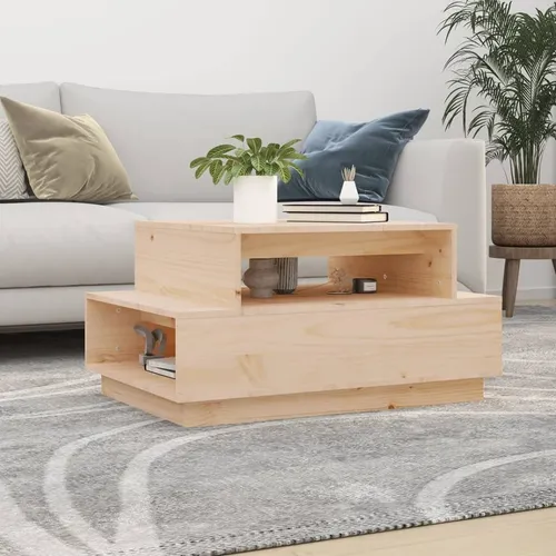 The Living Store Couchtisch 80x55x40,5 cm Massivholz Kiefer