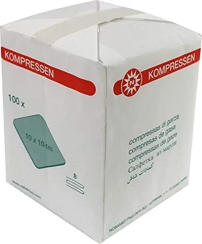 MULLKOMPRESSEN 10x10 cm unsteril 8fach 100 St