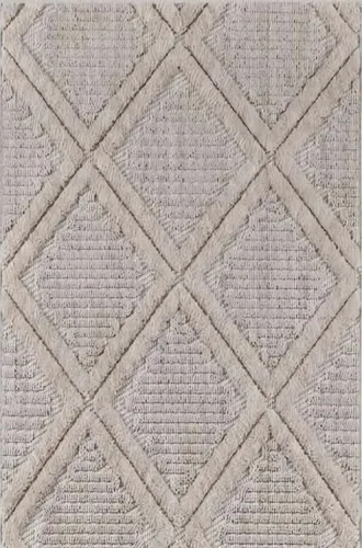 Teppich Rauten Design Kurzflor für Wohnzimmer und Schlafzimmer - Moderner Kurzflor-Teppich in Creme mit Rauten-Muster, ideal für jeden Raum. Pflegeleicht und vielseitig einsetzbar, bringt er Stil in Ihr Zuhause.