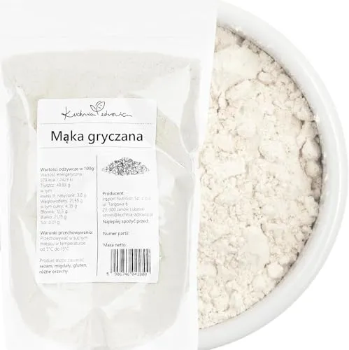 Buchweizenmehl 1 kg zum Backen und Kochen – KUCHNIA ZDROWIA | Buchweizenmehl für Brot, Pfannkuchen, Kuchen und herzhafte Rezepte – vielseitig zum Backen und Kochen