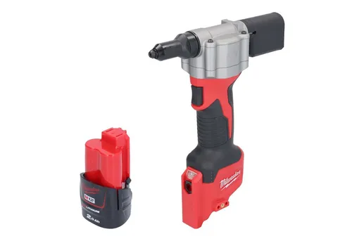 Milwaukee Blindnietzange M12 BPRT-201 12 V mit Akku - Robuste Blindnietzange mit 20,32 mm Kapazität, ideal für präzise Anwendungen. Inklusive 2,0 Ah Akku für kabellosen Einsatz.