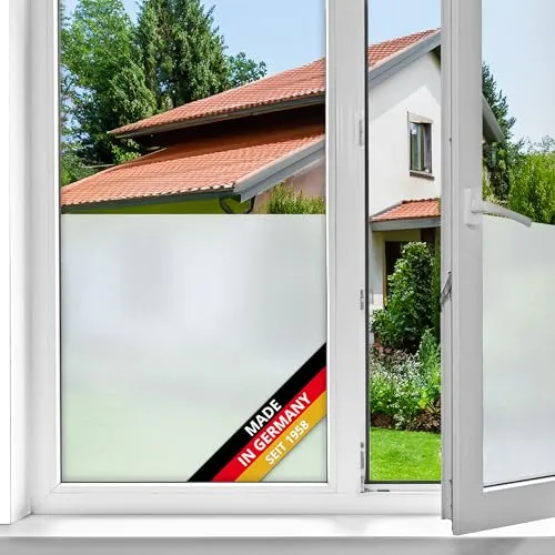 d-c-fix Fensterfolie Opal - 45 cm x 2 m – selbstklebende Sichtschutzfolie mit modernem Muster für Glasflächen – selbsthaftend, blickdicht, dekorativ