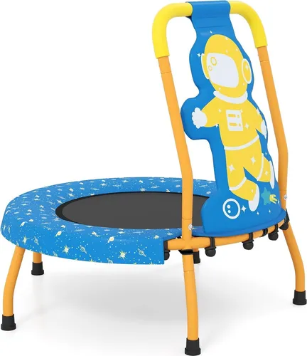 Indoor-Trampolin für Kinder mit Haltegriff, 71 cm, Astronautenmotiv