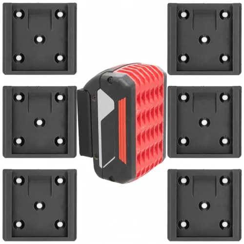 TSB Werk Akkuhalter Wandhalterung kompatibel mit Bosch Professional 18V GBA | Wand- und Deckenhalter für passende 18V-Werkzeugakkus mit Rastfunktion, Maße 7 × 6,6 × 1,6 cm, Schwarz