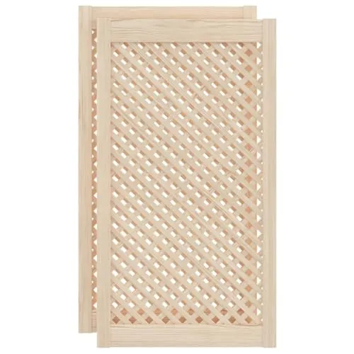 vidaXL Schranktüren 2 Stk. - Multifunktionale Holztüren mit Gitter-Design - Einbaumöbel mit stilvollem Gitter-Design aus massivem Kiefernholz für optimale Luftzirkulation und rustikalen Charme. Ideal für Küchenschränke, Kleiderschränke und mehr.