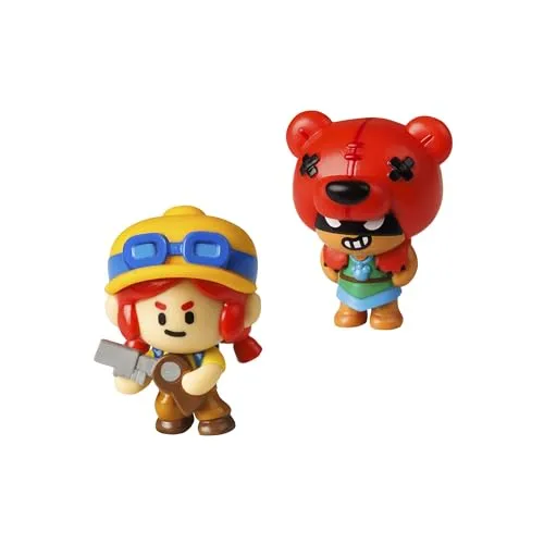 Bizak Brawl Stars Pack 2 Figuren 6 cm in Box, Niete und Jessie Charaktere (64112015-5)
