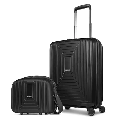 REDOLZ Hartschalen Koffer-Set-2-teilig | S Trolley mit Dehnfalte und Beauty-Case - Koffer & Reiseaccessoires: 2-teiliges Set mit leichtem S Trolley (40x23x55 cm) und Kosmetikkoffer, ideal für Kurztrips und Handgepäck. Mit wasserfesten Reißverschlüssen für optimalen Schutz.
