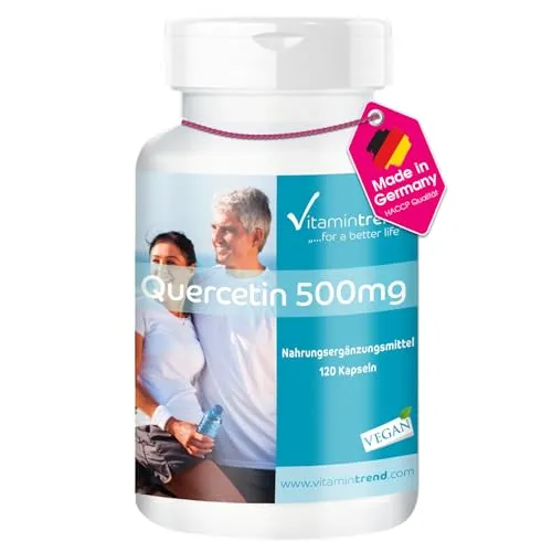 Vitamintrend Quercetin 500mg, 120 Kapseln, hochdosiert, Nahrungsergänzungsmittel vegan ohne Magnesiumstearat, in Deutschland hergestellt