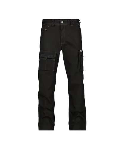 Kingston Canvas Arbeitshose, schwarz, Größe 48 - Hochwertige Arbeits- & Schutzkleidung mit 2 Schubtaschen, verstellbarer Rückenelastik und nach OEKO-TEX® Standard 100 geprüft für höchste Sicherheit und Komfort bei der Arbeit.