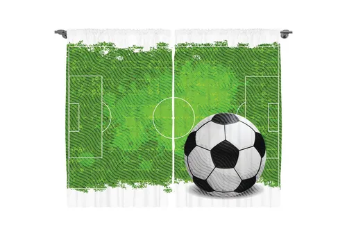 ABAKUHAUS Fußball Rustikaler Gardine in grün von Abakuhaus