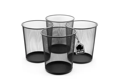 BigDean 4er Set Papierkorb Mülleimer schwarz 20L von BigDean