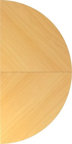 HAMMERBACHER Schreibtisch Anbautisch 160x80cm 2xViertelkreis/Fuß Buche/Silber