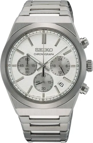 Seiko Herren Analog Quarz Uhr SSB451P1 - Armbanduhren für Herren mit kratzfestem Saphirglas und bis zu 10 BAR wasserdicht, ideal für den aktiven Alltag und elegante Anlässe.