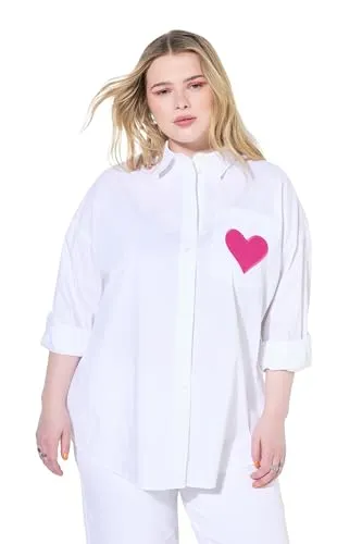 Studio Untold Damen große Größen Übergrößen Plus Size Hemdbluse, Oversized, Rückenprint Offwhite 54+ 841659200-54+