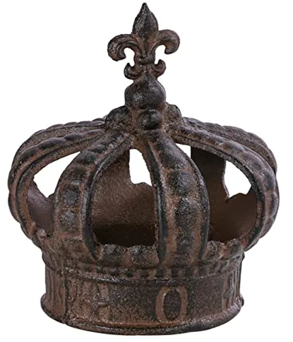 Produktbild Dehner Dekofigur Krone, nostalgisch, ca. 15 x 15 x 17 cm, Gusseisen, edelrostfarben, Rostbraun