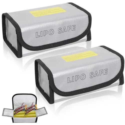 CTYUEYUN 2 Stück Lipo Safe Bag,Akku Tasche Feuerfest,Explosionsgeschützte | Sicherheitsschutztasch für Akkus Lipo,Ebike Akku Tasche Feuerfest für Ladung und Transport