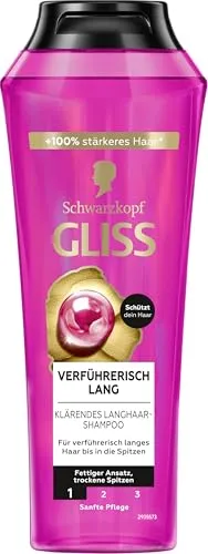 Schwarzkopf Gliss Kur Shampoo Anti Spliss - 3x 250ml - Shampoo für alle Haartypen, repariert Spliss und sorgt für gesund glänzendes Haar. Ideal für Damen, mit einer Verwendungsdauer von 12 Monaten.