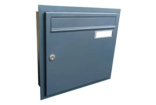 A-01 Unterputz Briefkasten Anthrazit (RAL 7016) mit Namensschild - Wandbriefkästen - wetterfest und langlebig, ideal für den Außenbereich mit Geräuschdämmung und Entnahmeschutz für mehr Sicherheit.