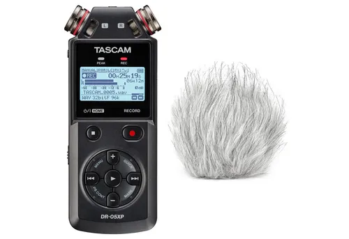 Tascam DR-05XP Audio-Recorder mit Windschutz – Tragbar & Vielseitig - Der Tascam DR-05XP ist ein robuster 2-Kanal-Audiorecorder, ideal für Musiker und Podcaster. Mit intuitiver Bedienung, USB-C-Anschluss und bis zu 17,5 Stunden Betriebszeit ermöglicht er hochwertige Aufnahmen unterwegs.