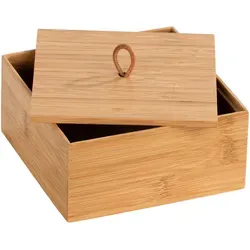 Wenko Terra Box aus Bambus, Größe M mit Deckel - Die stilvolle Aufbewahrungsbox aus Bambus bringt natürlichen Charme in Ihr Badezimmer. Ideal zur geordneten Aufbewahrung und für mehr Übersichtlichkeit in Ihrem Bad.