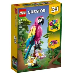 LEGO® Creator 3-in-1 31144 Exotischer pinkfarbener Papagei – Vielseitiges Bauvergnügen - 3-in-1-Spielset mit einem pinkfarbenen Papagei, einem Fisch und einem Frosch. Fördert Kreativität und Geschicklichkeit bei Kindern ab 7 Jahren. Ideal als Geschenk für Tierliebhaber!