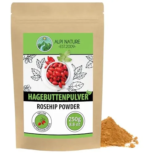 Alpi Nature Hagebuttenpulver 250g, Hagebuttenmehl, Hagebutten getrocknet und gemahlen, Hagebutten Pulver