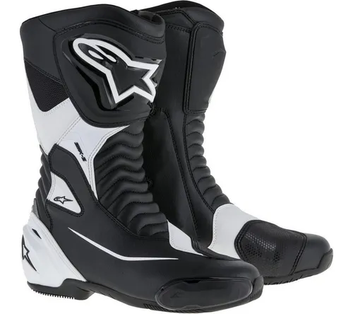 Alpinestars SMX S Motorradstiefel Schwarz Weiß - Größe 45 - Hochwertige Motorradstiefel für optimalen Schutz und Komfort, ideal für sportliches Fahren und lange Fahrten.