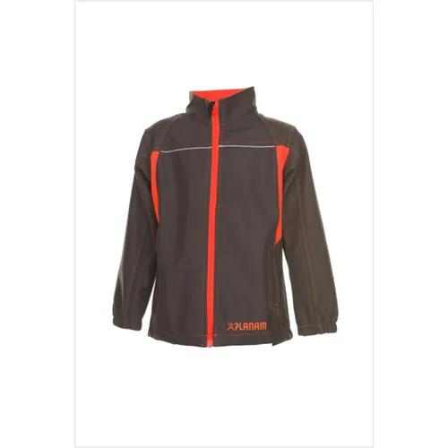 Wetter- und Kälteschutz-Softshelljacke Junior 6132 - Oliv/Orange, Größe 134/140 - Funktionsjacke für Kinder, wind- und wasserabweisend, ideal für Outdoor-Abenteuer bei jedem Wetter.