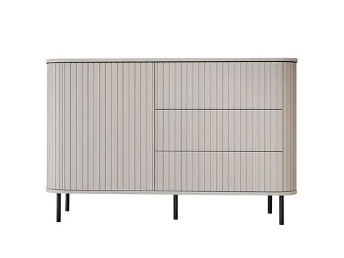 MOEBLINE Kommode Sideboard 1D3SZ ZILLO NC in Kaschmir mit schwarzen Füßen