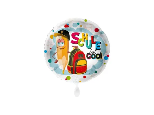 Folienballon - Ø 45cm - Schule ist cool Schulanfang ungefüllt
