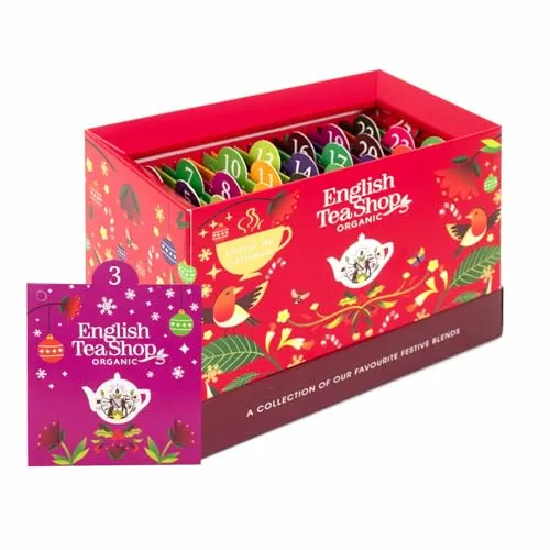 English Tea Shop Adventskalender - 24 BIO-Tees für die Weihnachtszeit - Schwarzer Tee Adventskalender mit 24 erlesenen Bio-Teesorten für festliche Genussmomente. Ideal als Geschenk, um die Vorweihnachtszeit mit Vielfalt zu bereichern.