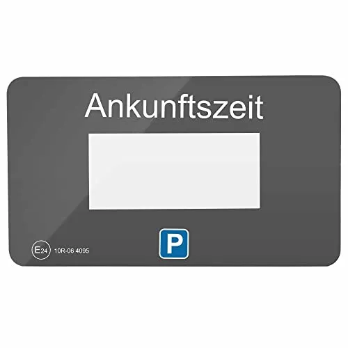 Parkwächter V1 Klebepads mit Parkscheiben-Folie für die elektronische Parkscheibe, 2 Stück, deutsch, grau