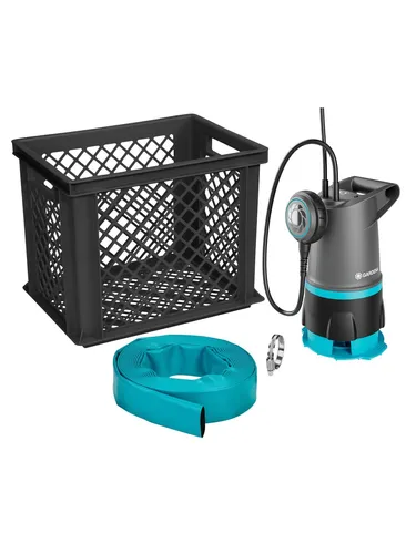 Gardena Hochwasser-Set 20000 BASIC – Effiziente Entwässerungslösung - Das Gardena Hochwasser-Set 20000 BASIC eignet sich ideal zur schnellen Entwässerung von Innen- und Außenbereichen. Mit einer Förderleistung von bis zu 20.000 l/h und einem 10 m Flachschlauch ist es perfekt für Notfälle.