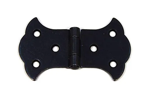 85x50 mm Scharniere Eisen Alt Beschläge im restaurierungsshop Antik Schwarz Veraltete Vintage Schabby Möbelband