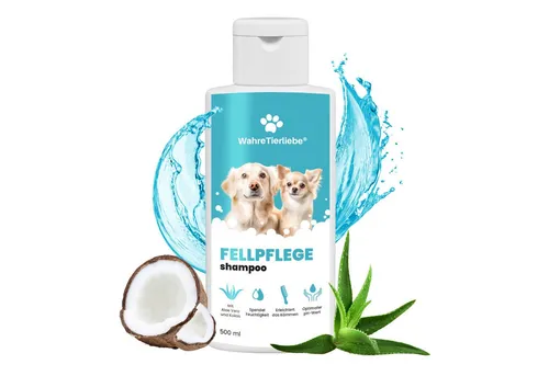 Wahre Tierliebe Tiershampoo Fellpflege, PH Neutral, Kokosnuss, Aloe Vera gegen Geruch und Schmutz, 500 ml, PH Neutral, Feuchtigkeitsspendend, Kokusnuss, Aloe Vera, Silikonfrei