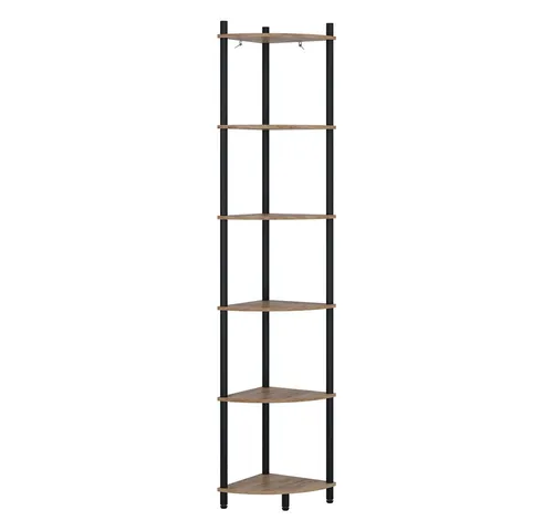 Vicco Eckregal Bivio, Goldkraft Eiche/Anthrazit, 29 x 163.5 cm mit 6 Ablagefächern