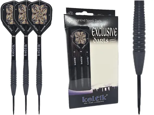 Keltik Dartpfeil Steeldart 24g Black - 90% Tungsten - Hochwertige Steeldartpfeile aus 90% Tungsten in elegantem Schwarz. Ideal für präzises Spielen und Turniere. Perfekt für leidenschaftliche Dartspieler.