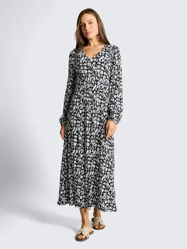 TOM TAILOR Midikleid mit All-Over Print in blau von Tom Tailor