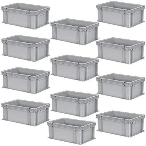 BRB 12 Eurobehälter mit 2 Griffleisten, LxBxH 300x200x170 mm, Gewicht 0,7 kg, grau