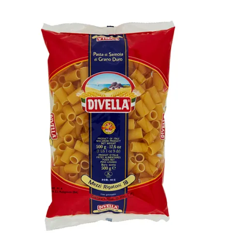 Pasta Divella 100% Italienisch N°18 mezzi Rigatoni 500g